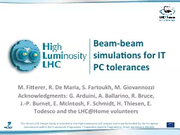 Beam-beam simulations for IT PC tolerances