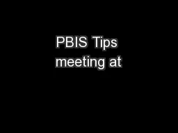 PBIS Tips meeting at