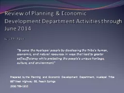 Review of Planning & Economic Development Department Ac
