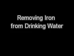 Removing Iron from Drinking Water