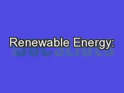 Renewable Energy: