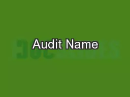 Audit Name