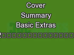 Cover Summary Basic Extras 70  |  2