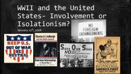 WWII and the United States- Involvement or Isolationism?