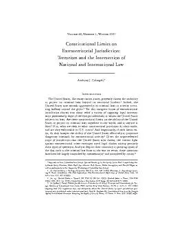 Volume 48, Number 1, Winter 2007 Terrorism and the Intersection of The