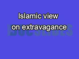 Islamic view on extravagance