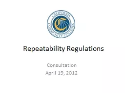 Repeatability Regulations