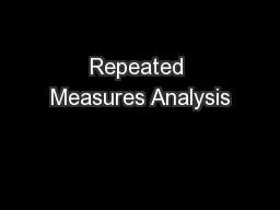 Repeated Measures Analysis