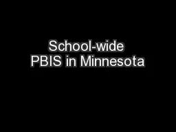 School-wide PBIS in Minnesota