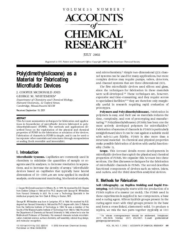 Poly(dimethylsiloxane)asaMaterialforFabricatingMicrofluidicDevicesJ.CO