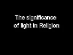 The significance of light in Religion