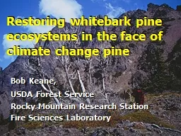 Restoring whitebark pine ecosystems in the face of climate