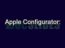 Apple Configurator: