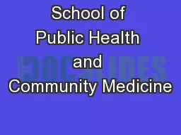 School of Public Health and Community Medicine