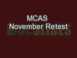 MCAS November Retest