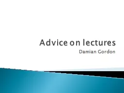 Advice on lectures