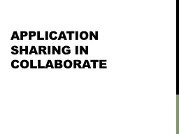 Application Sharing in Collaborate