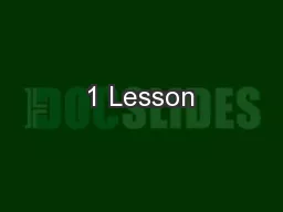 1 Lesson