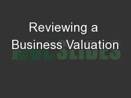 Reviewing a Business Valuation
