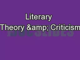 Literary Theory & Criticism