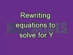 Rewriting equations to solve for Y