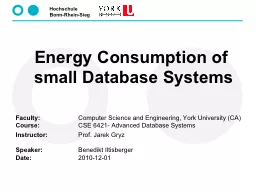 Energy Consumption of small Database Systems
