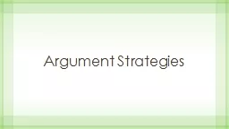 Argument Strategies