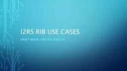I2rs RIB Use Cases