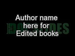 Author name here for Edited books