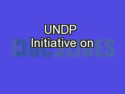 UNDP Initiative on