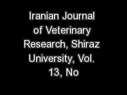 Iranian Journal of Veterinary Research, Shiraz University, Vol. 13, No