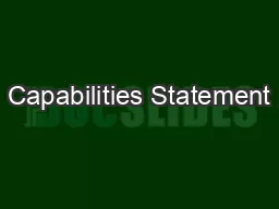 Capabilities Statement