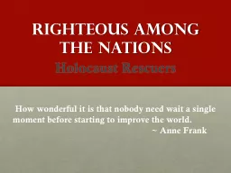 Righteous Among the nations