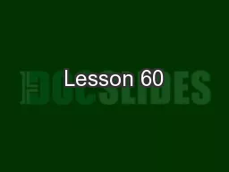 Lesson 60