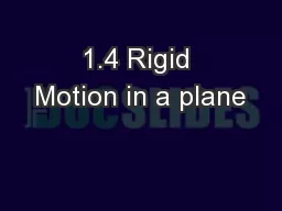 1.4 Rigid Motion in a plane
