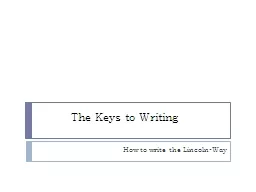 The Keys to Writing