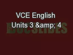 VCE English Units 3 & 4