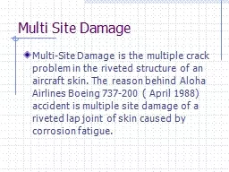 Multi Site Damage