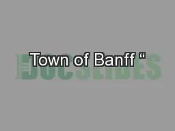Town of Banff “