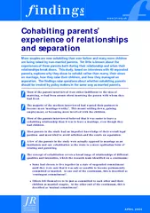 Cohabiting parents experience of relationships and sep