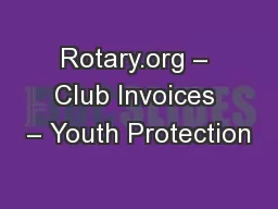 Rotary.org – Club Invoices – Youth Protection