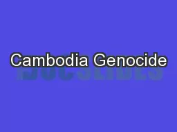 Cambodia Genocide
