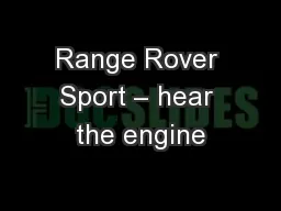 Range Rover Sport – hear the engine