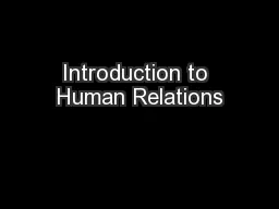 Introduction to Human Relations