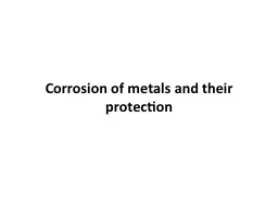 Corrosion of metals and their protection