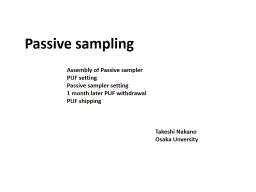 Assembly of Passive sampler