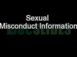 Sexual Misconduct Information