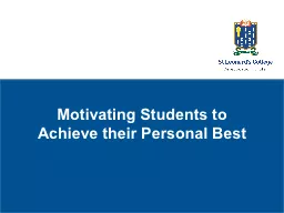 Motivating Students to Achieve their Personal Best