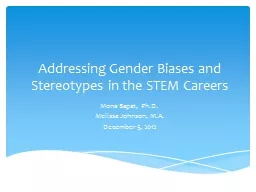 Addressing Gender Biases and Stereotypes in the STEM Career