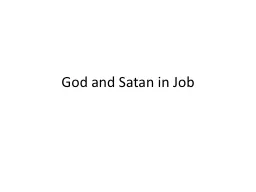 God and Satan in Job